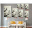 Art mural asiatique, peinture à l'encre de bambou sur toile - Montagnes brumeuses de style japonais, décor zen noir et blanc pour maison minimaliste ou studio de yoga-515006380