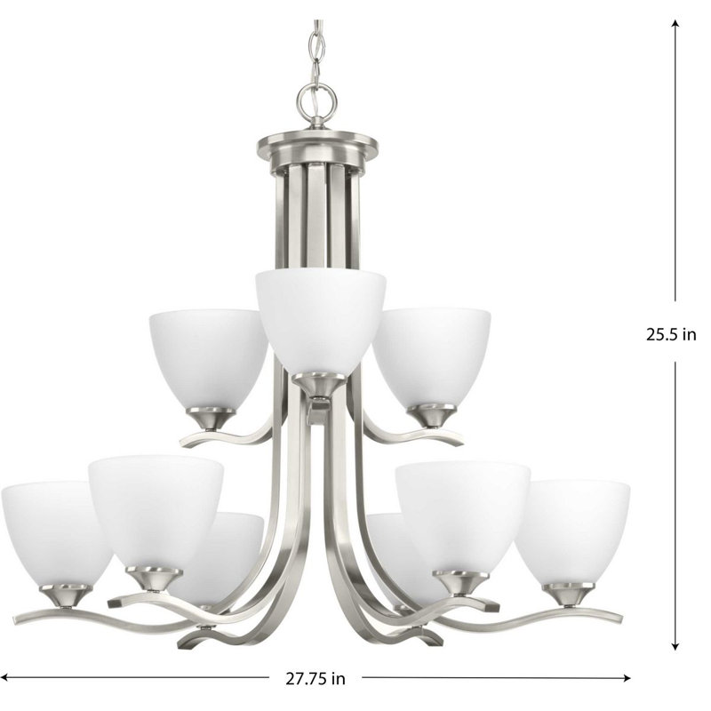 Van Reipen 9 - Light Dimmable Classic / Traditional Chandelier, Brushed Nickel