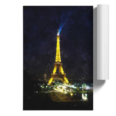 Eiffel Tower Painting - Frameless Print