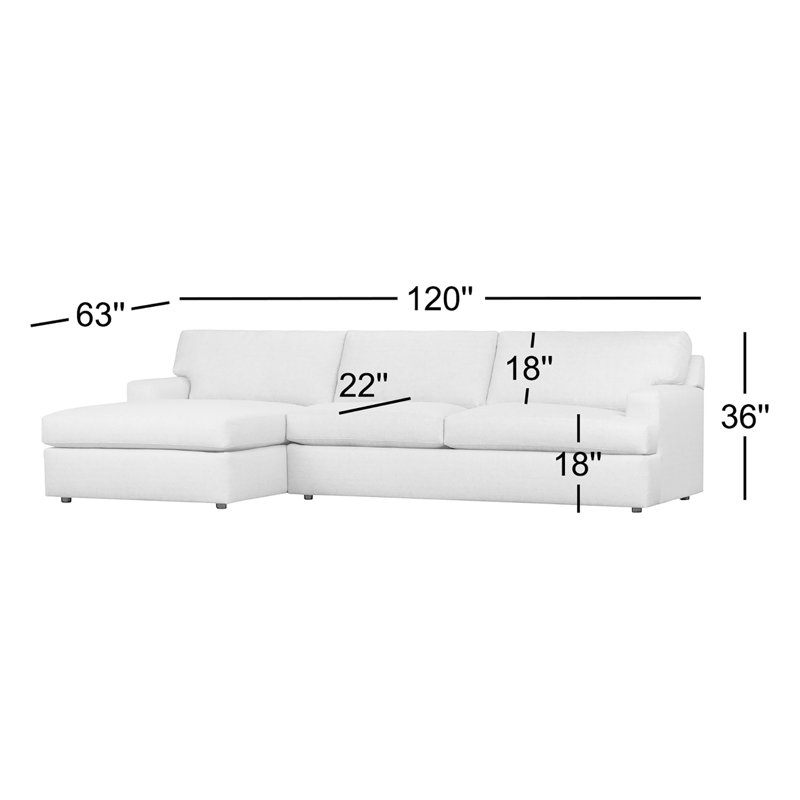 Cleo 2-Piece Upholstered Sectional, Davis Smoke Bouclé, Right Hand Facing