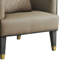 Chaise d'appoint avec coussin, cuir synthétique brun clair et finition gris anthracite