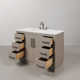 Kamila 48" Carrara White Marble Countertop Bath Vanity in Grey Oak with Faucet and Mirror