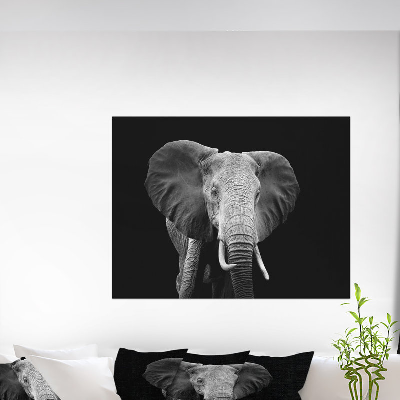 Artistique éléphant - impression sur toile tendue, H 30 po x l 40 po x P 1,5 po
