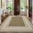 Modern Neutral Bordered Area Rugs, Brown 10'X13' Soft Washable Non Slip Solid Geometric Large Throw Carpet for Living Room Bedroom Dining Nursery Apartment Dorm Office Farmhouse Home Decor-2052888671