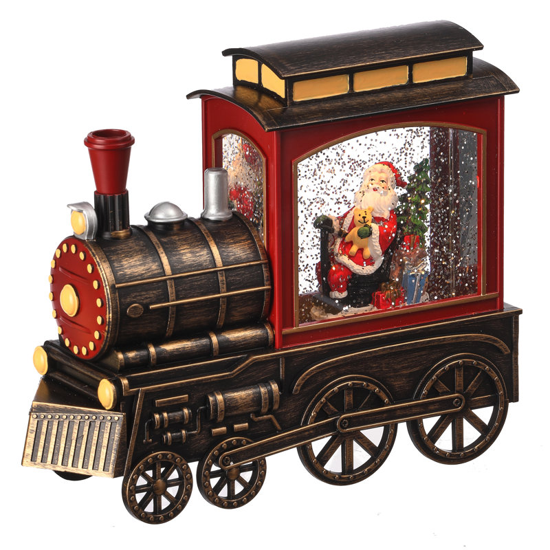 9" Led  Santa Train Water Globe