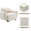 Fauteuil bouclé beige pour un intérieur contemporain - avec coussins de soutien et coussin en tissu doux avec structure