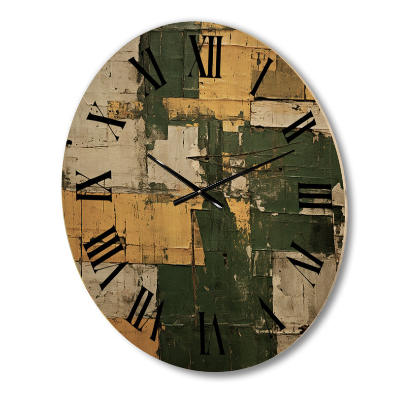 Horloge murale jaune sur fond jaune, Moyenne
