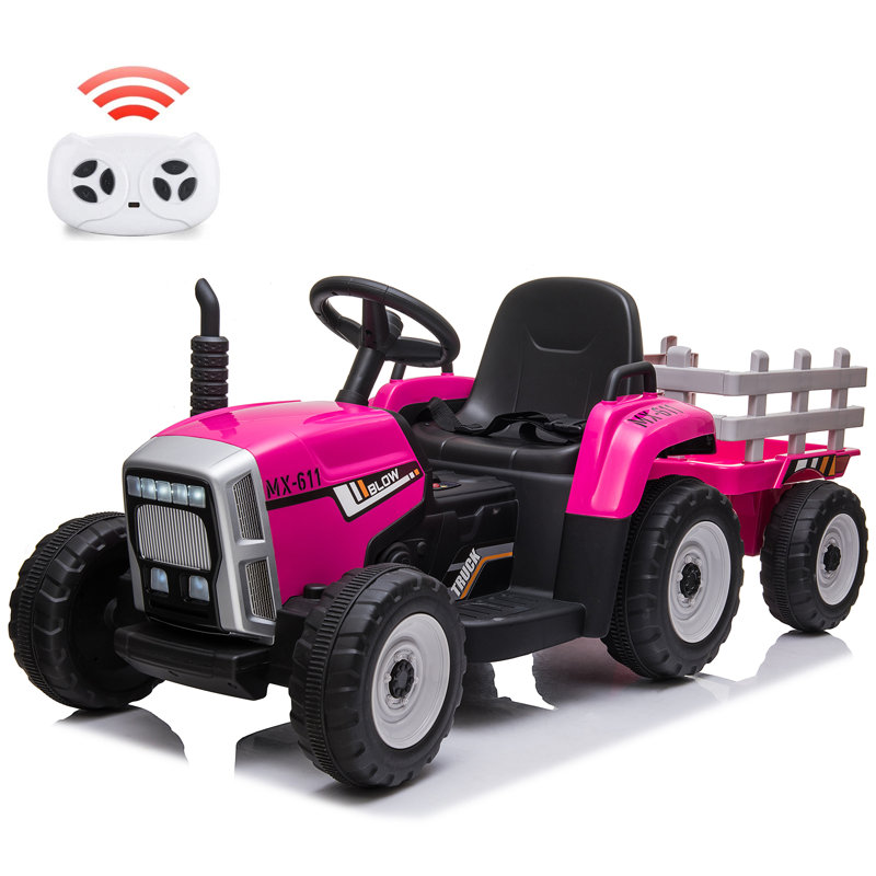 Costway Battery Powered Ride On with Remote Control, Pink/Gray