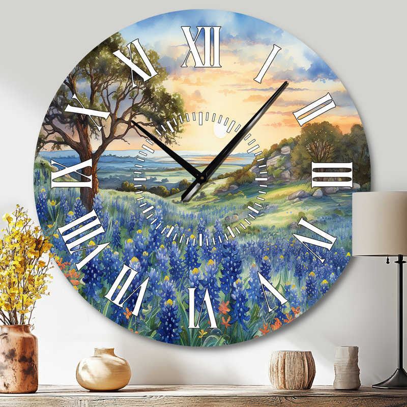 Horloge murale Blue Bonnets Sunset - Blue Bonnets, Grand