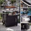 Chariot pour îlot de cuisine 39,5 po avec armoire de rangement, table de préparation pour barbecue en acier inoxydable avec roues 39,5 po