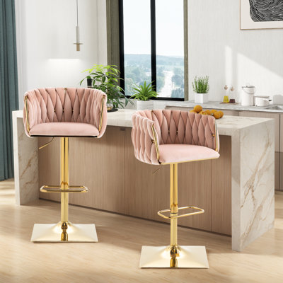 Swivel Upholstered Adjustable Height Counter Stool