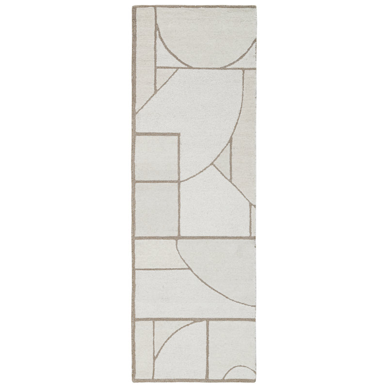 Rectangle Helaine Wool Area Rug, Runner 2'6" x 8'