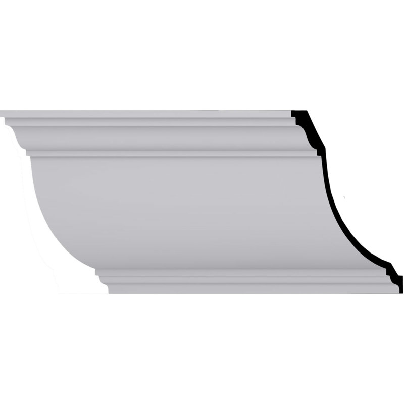 Ekena Millwork 11-7/8 in. x 11-7/8 in. x 94-1/2 in. Polyurethane Claremont Crown Moulding