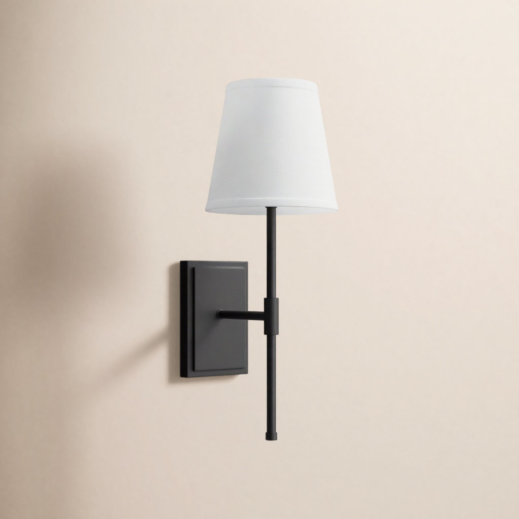 Janis Single Light Steel Dimmable Wallchiere, Black