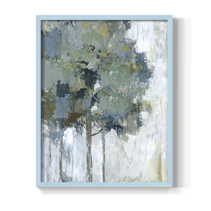 «Spring Tree I», reproduction encadrée - bois massif, H 30 po x l 24 po, Bleu