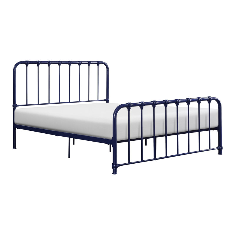 Cadre de lit plateforme Mid-Century, Double, Bleu