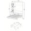 Lit escamotable vertical moderne avec tablette et tiroirs, lit mural blanc compact pour les chambres et les chambres d'amis