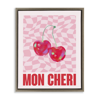 «Mon Cheri on Chequer», art mural encadré flottant par House of Lulu