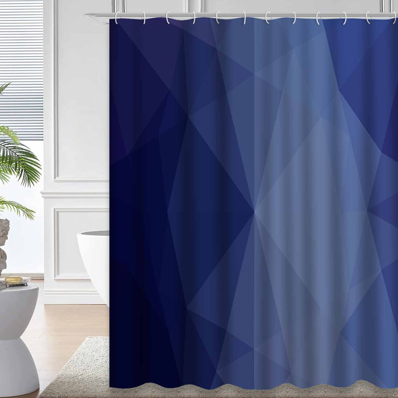 Rideau de douche triangulaire foncé foncé avec 12 crochets, L 72 po x l 78 po