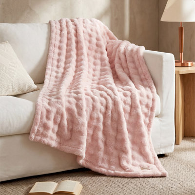 Couvre-lit simple à lit simple TG Bubble - Essentiel de chambre de dortoir douillet et léger, jeté rose pour le décor du lit et du canapé, cadeau de fin d'année pour les adolescentes, toutes saisons