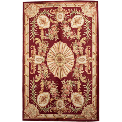 Hand-Knotted High-Quality Red Area Rug