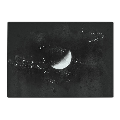 Tempered Glass a Half Moon Paint Splash Chopping Board