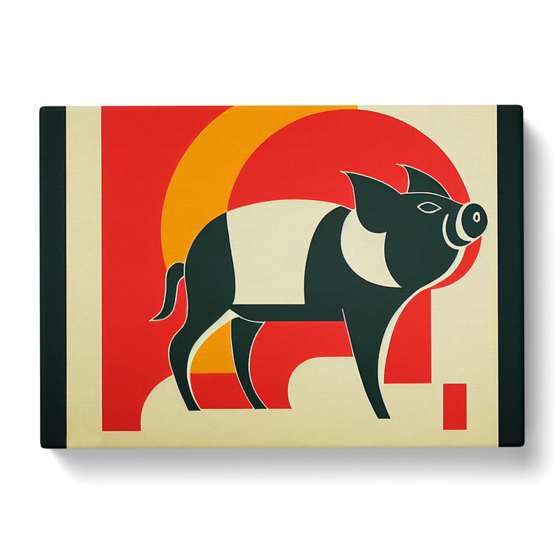 Deco Pig Abstract - Wrapped Canvas, 50cm H x 76cm W x 3cm D