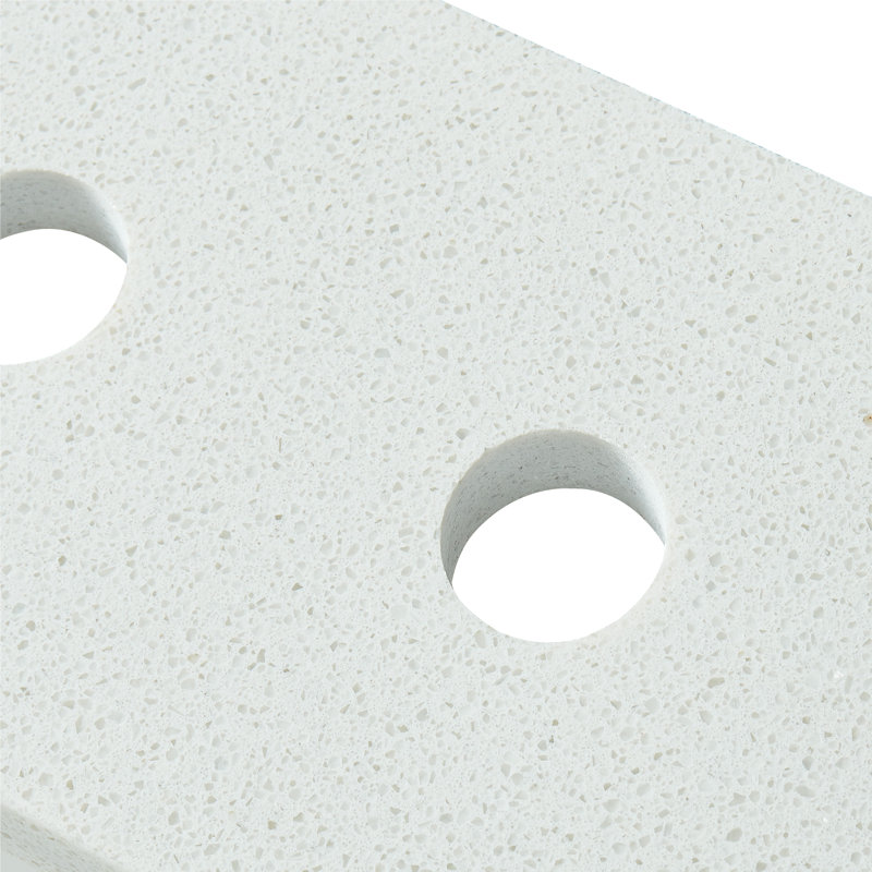 Plateau de meuble-lavabo simple 37 po en marbre, Blanc neige