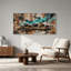 "Spice Bowls" avec sarcelle fumée, art mural abstrait-998361945