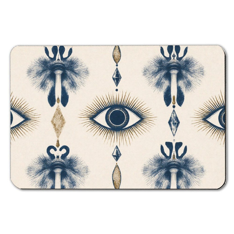 Enigmatic Eye Symbol Pattern Bath Mat, 36 X 24