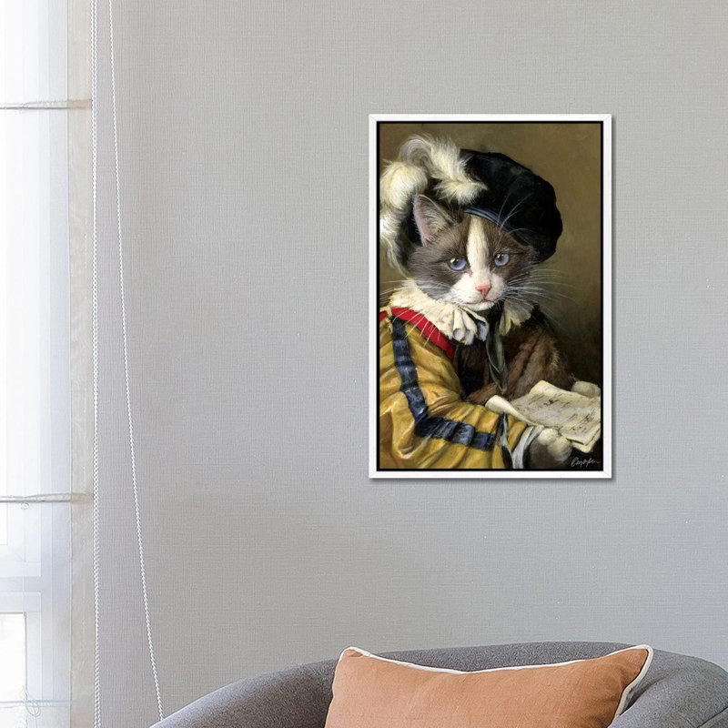 Yoshi the Singer 1 Piece Painting on Canvas, 66.04 cm H x 45.72 cm W, White Framed