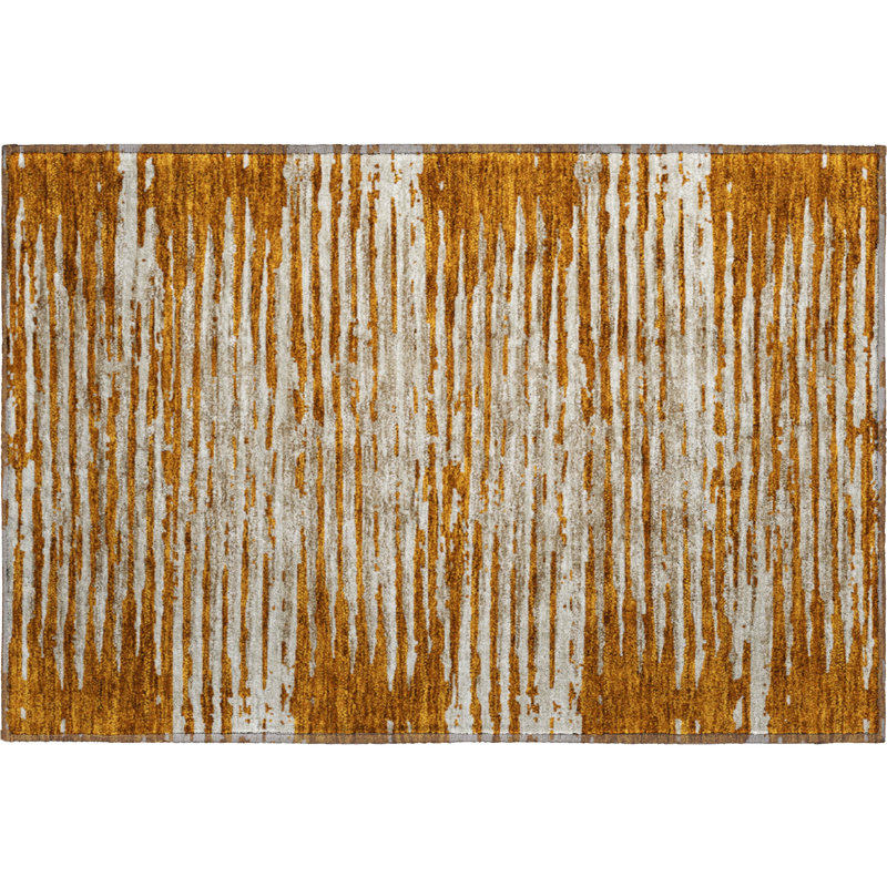 Premium Machine Washable Prisco Paprika Rug, Rectangle 1'8" x 2'6"