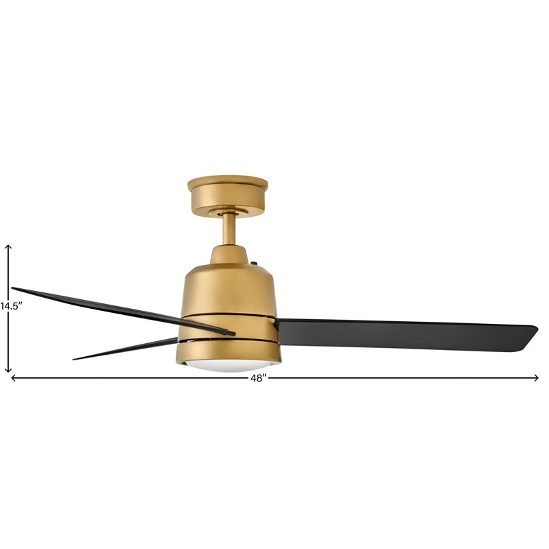 Morrow 48'' Ceiling Fan with LED Lights, Heritage Brass