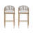 Set Of 2 Outdoor Patio Barstools, 30.25" Seat Height Aluminum Frame With PE Rattan Scallop-Shaped Backrest-380811307-380811308