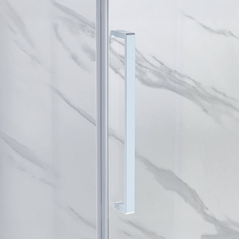 Dreamwerks Bristol 48" W X 32" D X 79.2" H Framed Rectangular Reversible Shower Kit , Brush Nickel