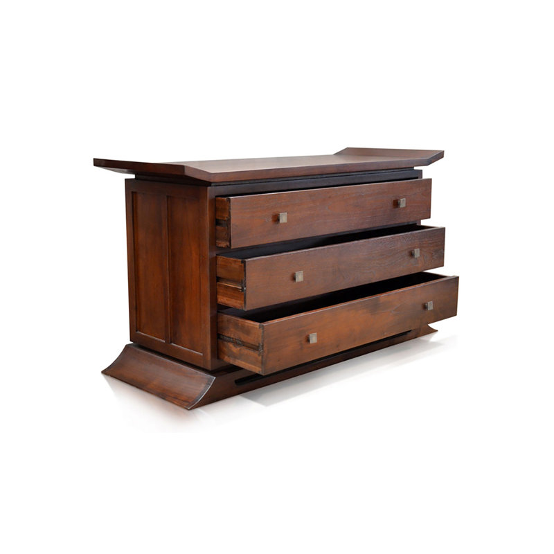 Bouchier Solid Wood 50'' W 3 - Drawer Dresser