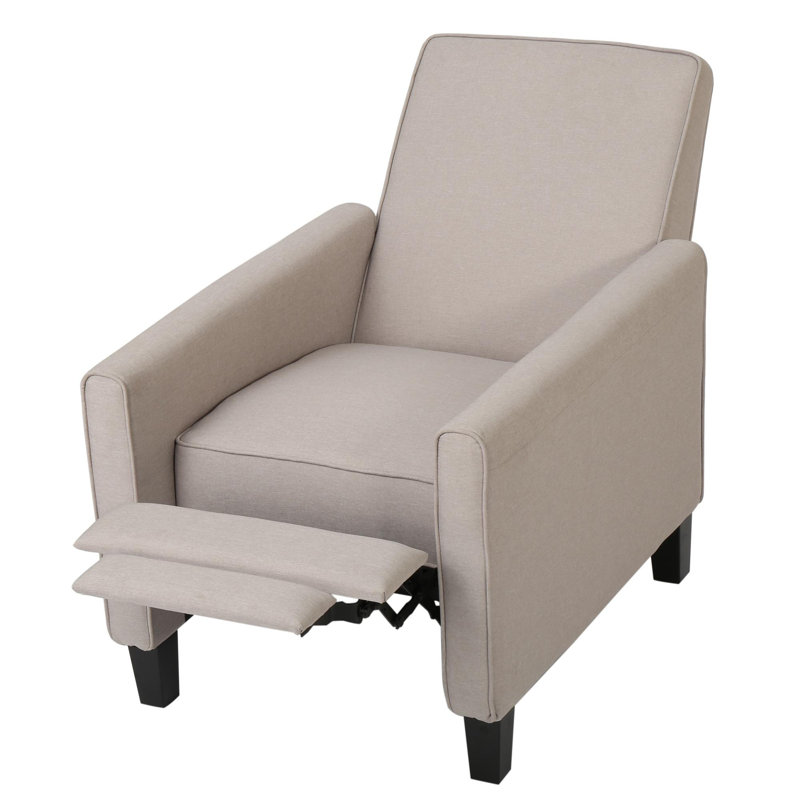 Fauteuil inclinable à dossier inclinable beige, Polyester beige