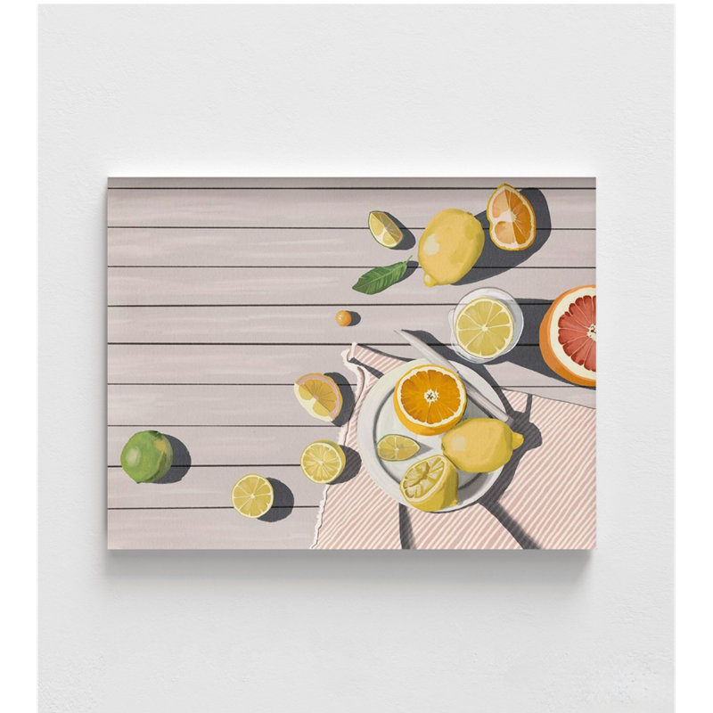 Tranche d'été par Urban Road, décoration de cuisine agrume, art mural de salle à manger citron, grande décoration de cafétéria, décor de restaurant de fruits
