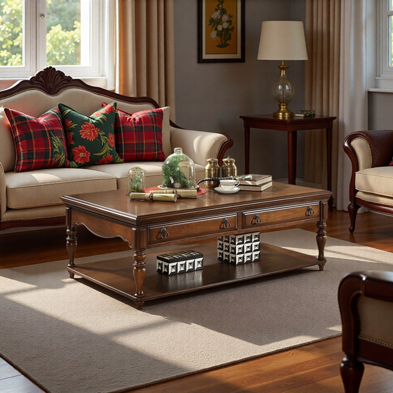 Table basse American Country, Brun