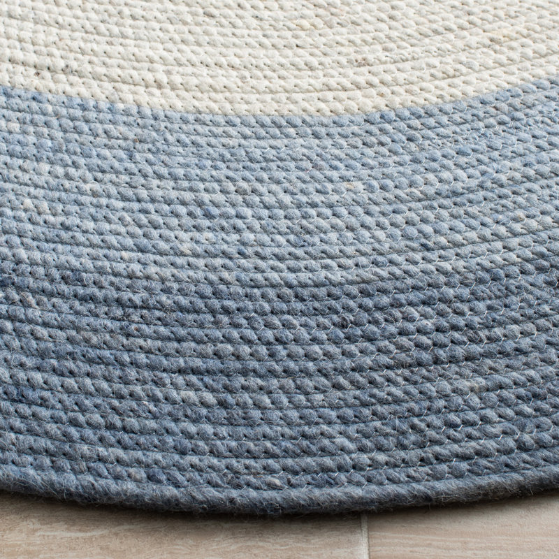 Nowlin Hand Woven Wool/Cotton Rug in Ivory, Oval 6' x 9'