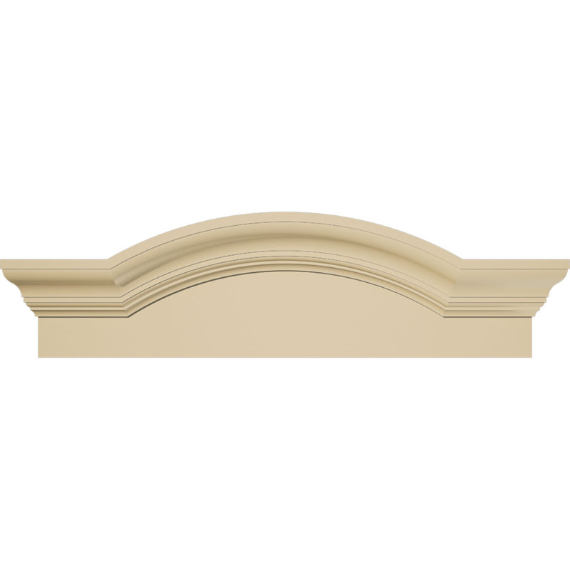 Arche de segment avec fronton en uréthane lisse Signature Flankers, brun clair apprêté, 24 po x 7 po x 2,5 po