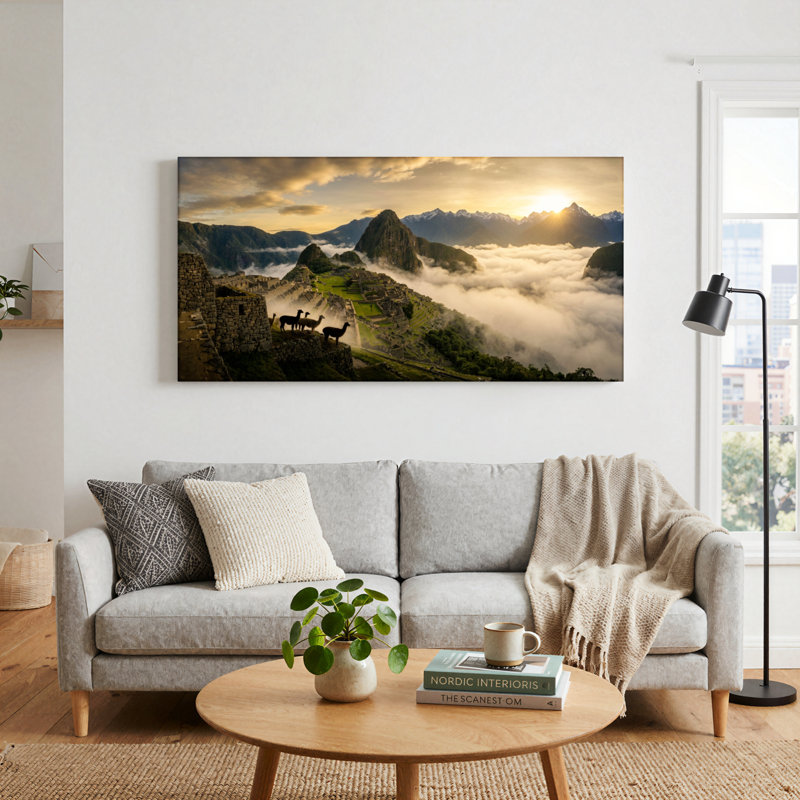 Ensemble de 1 tableau sur toile Machu Picchu, 32“W x 16”H, Toile tendue