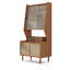 Scandinavian Solid Wood Storage Rattan Glass Food Cabinet-2060438645