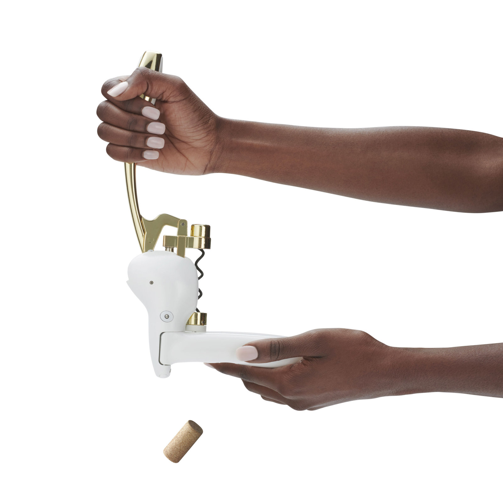 Stainless Steel Corkscrew, Gold/White