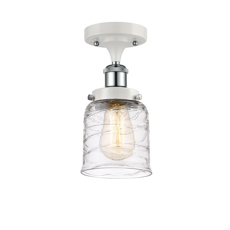 Plafonnier semi-encastré en verre Nyyear, Ampoule non incluse