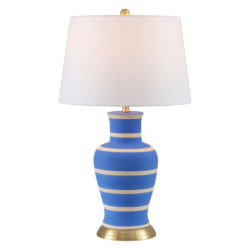 Herron 29" Table Lamp, Blue/Beige
