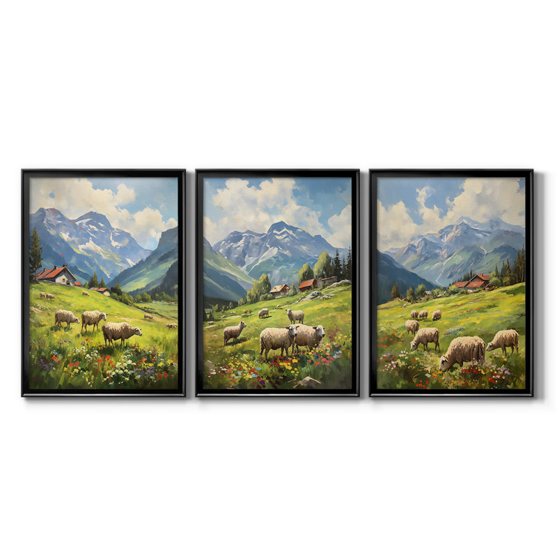 ANIMALS Series CECV III - Toile tendue avec châssis encadré - 3 pièces, H 15 po x l 19 po