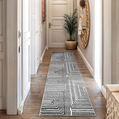 Tapis crème noir Modern Maze