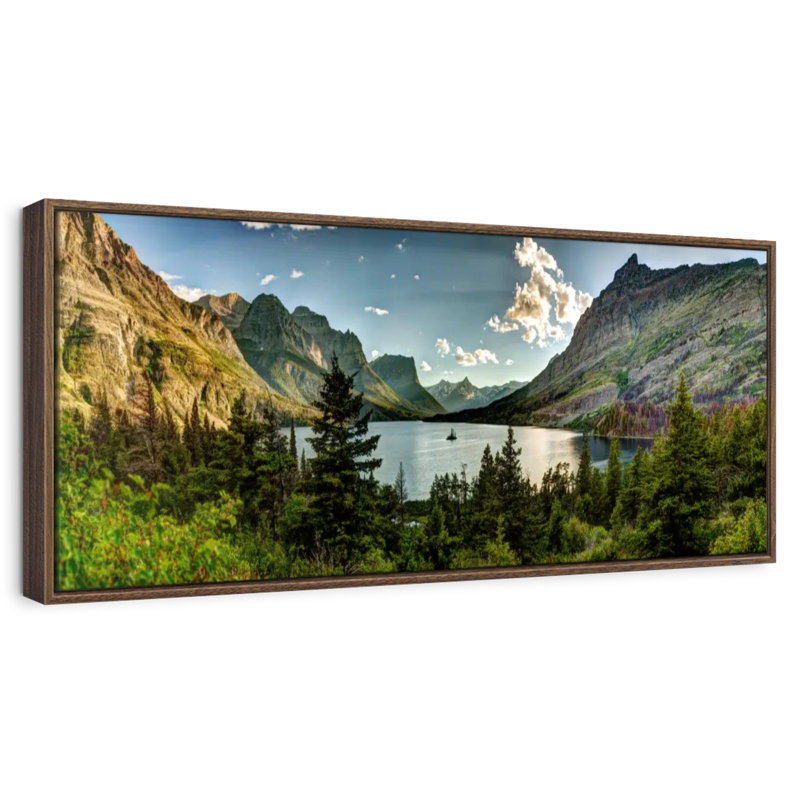 Montana Panorama, 43" X 15", Floating Frame Walnut