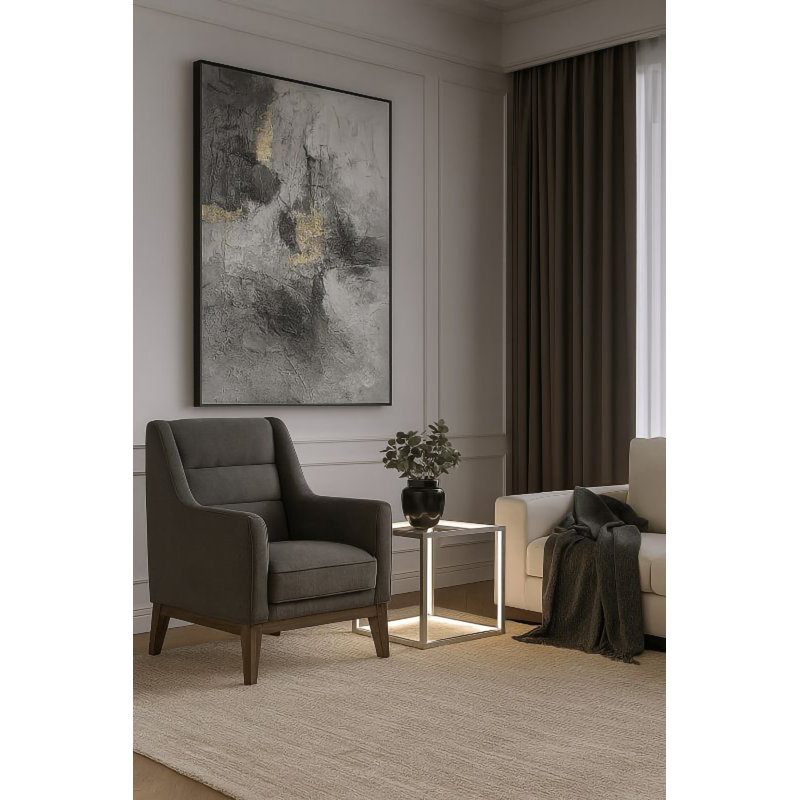 Table d'appoint 12 lumières DEL en aluminium nickelé avec plateau en verre givré, Nickel
